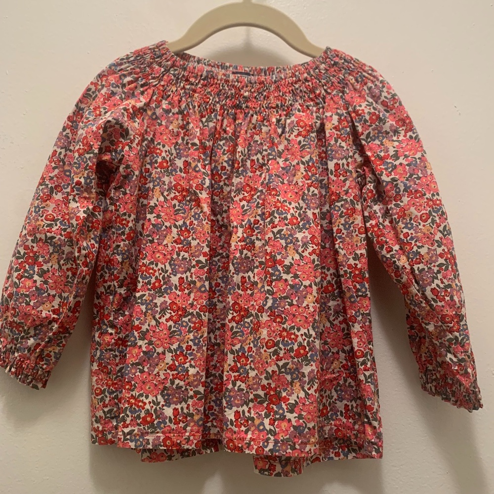 Busy Bees brand - georgina girls smocked top multi floral shirt - Size 5